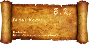 Budai Korvin névjegykártya