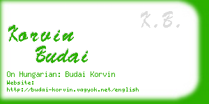 korvin budai business card